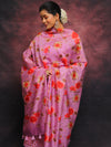 Banarasee Chanderi Cotton Embroidered Salwar Kameez Fabric With Digital Print Dupatta-Lilac