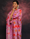 Banarasee Chanderi Cotton Embroidered Salwar Kameez Fabric With Digital Print Dupatta-Lilac