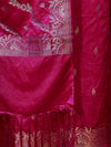 Banarasee Semi Katan Silk Zari Work Salwar Kameez Fabric With Dupatta Set-Magenta