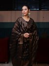 Banarasee Cotton Silk Resham Work Salwar Kameez Fabric With Dupatta Set-Black