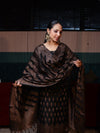 Banarasee Cotton Silk Resham Work Salwar Kameez Fabric With Dupatta Set-Black
