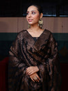 Banarasee Cotton Silk Resham Work Salwar Kameez Fabric With Dupatta Set-Black