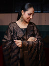 Banarasee Cotton Silk Resham Work Salwar Kameez Fabric With Dupatta Set-Black