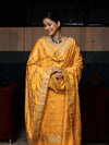 Banarasee Semi Katan Silk Zari Work Salwar Kameez Fabric With Dupatta Set-Yellow