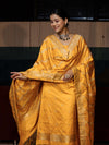 Banarasee Semi Katan Silk Zari Work Salwar Kameez Fabric With Dupatta Set-Yellow