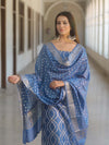Banarasee Cotton Silk Zari Work Salwar Kameez Fabric With Dupatta-Pastel Blue