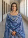 Banarasee Cotton Silk Zari Work Salwar Kameez Fabric With Dupatta-Pastel Blue