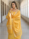 Banarasee Cotton Silk Zari Work Salwar Kameez Fabric With Dupatta-Yellow