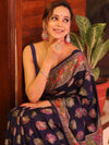 Banarasee Faux Georgette Saree With Resham Work-Blue