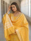 Banarasee Cotton Silk Zari Work Salwar Kameez Fabric With Dupatta-Yellow