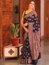 Banarasee Faux Georgette Saree With Resham Work-Blue