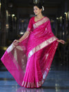 Banarasee Handloom Tissue Saree With Zari Buti Design & Border-Pink