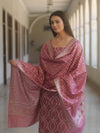 Banarasee Cotton Silk Zari Work Salwar Kameez Fabric With Dupatta-Onion Pink
