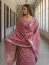 Banarasee Cotton Silk Zari Work Salwar Kameez Fabric With Dupatta-Onion Pink