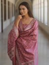 Banarasee Cotton Silk Zari Work Salwar Kameez Fabric With Dupatta-Onion Pink
