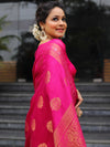 Banarasee Handloom Pure Chiniya Silk Saree With Zari Work-Pink