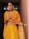 Banarasee Chanderi Silk Lehenga & Blouse With Crepe Silk Dupatta-Yellow