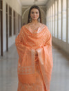 Banarasee Cotton Silk Zari Work Salwar Kameez Fabric With Dupatta-Peach