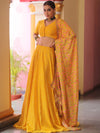 Banarasee Chanderi Silk Lehenga & Blouse With Crepe Silk Dupatta-Yellow