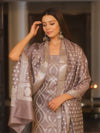 Banarasee Cotton Silk Zari Work Salwar Kameez Fabric With Dupatta-Mouve