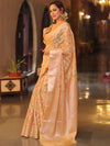 Banarasee Faux Georgette Saree With Gold Zari & Resham Jaal Work-Gold