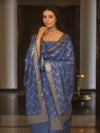 Banarasee Art Silk Zari Design Salwar Kameez With Dupatta Set-Cobalt Blue