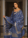Banarasee Art Silk Zari Design Salwar Kameez With Dupatta Set-Cobalt Blue
