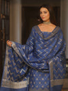 Banarasee Art Silk Zari Design Salwar Kameez With Dupatta Set-Cobalt Blue