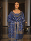 Banarasee Art Silk Zari Design Salwar Kameez With Dupatta Set-Cobalt Blue