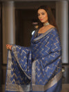 Banarasee Art Silk Zari Design Salwar Kameez With Dupatta Set-Cobalt Blue