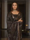 Banarasee Semi-Silk Zari Design Salwar Kameez Fabric With Dupatta Set-Black