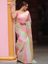 Banarasee Organza Mix Saree With Zari Rangkat Design-Multicolor