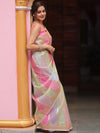 Banarasee Organza Mix Saree With Zari Rangkat Design-Multicolor