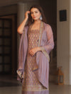 Banarasee Art Silk Resham Design Salwar Kameez With Chiffon Dupatta Set-Mauve