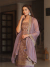 Banarasee Art Silk Resham Design Salwar Kameez With Chiffon Dupatta Set-Mauve
