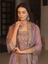 Banarasee Art Silk Resham Design Salwar Kameez With Chiffon Dupatta Set-Mauve