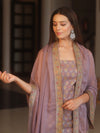 Banarasee Art Silk Resham Design Salwar Kameez With Chiffon Dupatta Set-Mauve