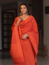 Banarasee Handloom Pure Cotton Silk Salwar Kameez Fabric With Dupatta-Orange