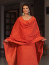 Banarasee Handloom Pure Cotton Silk Salwar Kameez Fabric With Dupatta-Orange