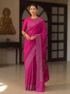 Banarasee Semi Chiffon Saree With Zari Buti & Border-Pink
