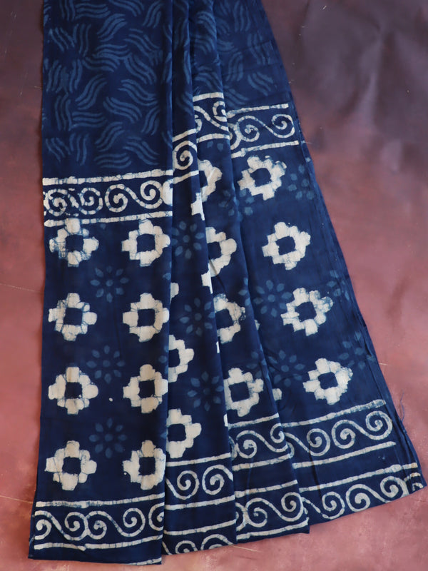 Handloom Gotapattti Mul Cotton Handblock Printed Suit Set-Blue