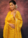 Banarasee Cotton Silk Salwar Kameez Fabric With Zari Work-Yellow