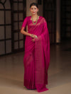 Banarasee Semi Chiffon Saree With Zari Buti & Border-Rani Pink
