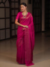 Banarasee Semi Chiffon Saree With Zari Buti & Border-Rani Pink