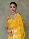 Banarasee Handloom Semi Silk Saree With Sona Rupa Zari Buta Design & Border-Yellow