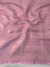 Banarasee Handwoven Semi Silk Saree With Silver Zari Jaal Design-Baby Pink