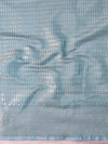 Banarasee Handwoven Semi Silk Saree With Silver Zari Jaal Design-Light Blue