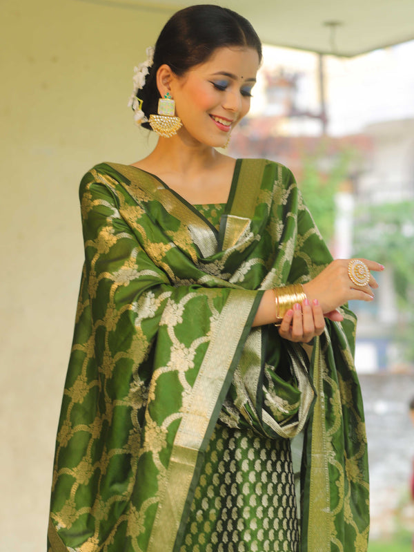 Banarasee Cotton Silk Salwar Kameez Ghichha Work Fabric With Embroider