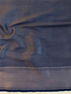 Banarasee Handwoven Semi Silk Saree With Zari Jaal Design & Lace-Navy Blue