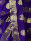 Banarasee Handloom Semi Silk Saree With Buta Work-Violet